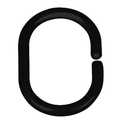 Arezzo C-Type Shower Curtain Rings (Pack Of 12) Matt Black -Bathroom Accessories azscrmb d1