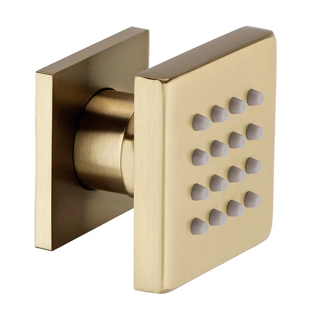 Arezzo Brushed Brass Body Jet - 1 X Slim Square Jet 3 Arezzo Brushed Brass Body Jet - 1 X Slim Square Jet