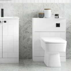 Arezzo Concealed WC Cistern Incl. Matt Black Square Flush Plate 10 Arezzo Concealed WC Cistern Incl. Matt Black Square Flush Plate -Bathroom Accessories azsqmbpk d2