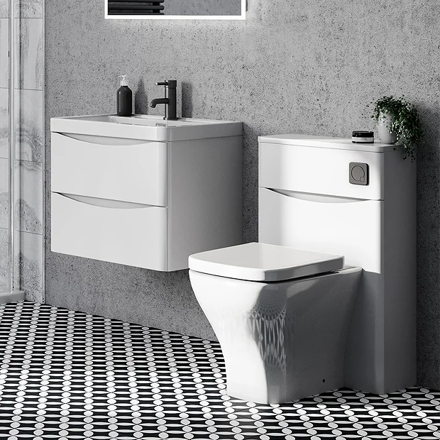 Arezzo Concealed WC Cistern Incl. Matt Black Square Flush Plate 3 Arezzo Concealed WC Cistern Incl. Matt Black Square Flush Plate
