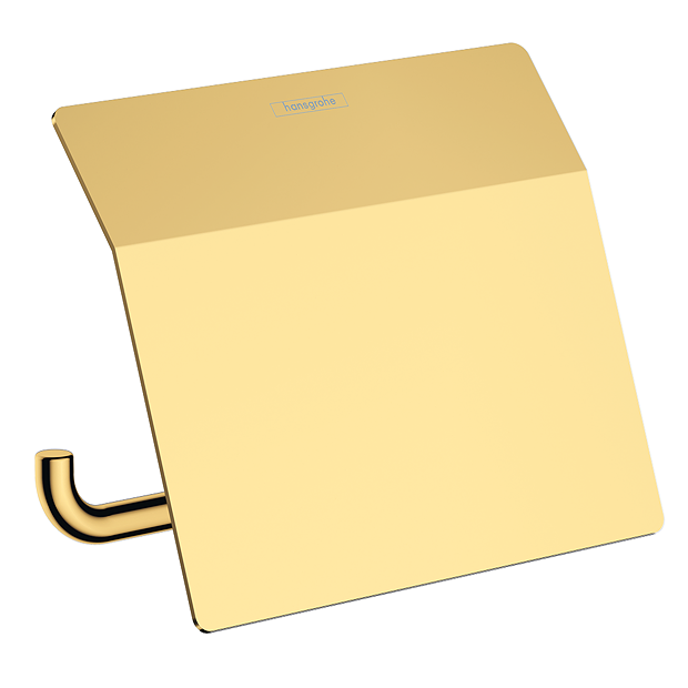 Hansgrohe AddStoris Polished Gold Optic Toilet Roll Holder With Cover 4 Hansgrohe AddStoris Polished Gold Optic Toilet Roll Holder With Cover - Image 2