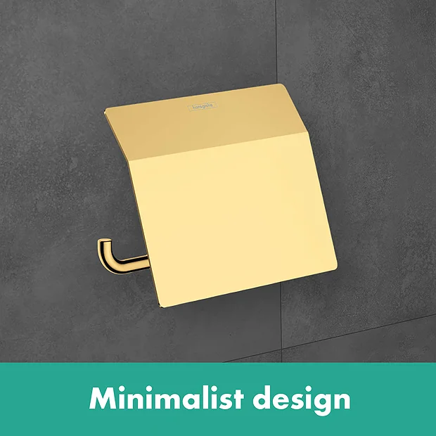 Hansgrohe AddStoris Polished Gold Optic Toilet Roll Holder With Cover 5 Hansgrohe AddStoris Polished Gold Optic Toilet Roll Holder With Cover - Image 3