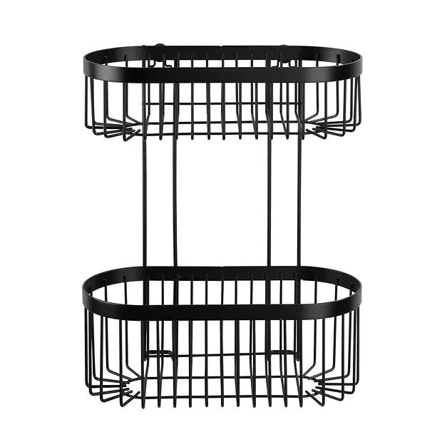 Black 2-Tier Wire Shower Basket 5 Black 2-Tier Wire Shower Basket - Image 3