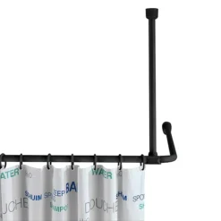 Black Shower Curtain Rail Support Arm 5 Black Shower Curtain Rail Support Arm -Bathroom Accessories blkarm l