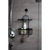 Black 2-Tier Hanging Shower Caddy 1 Black 2-Tier Hanging Shower Caddy -Bathroom Accessories blkcad d3