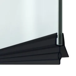16mm Gap Black Shower Screen Door Seal Strip - Glass 4-6mm