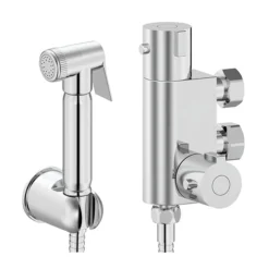 Cruze Round Douche Thermostatic Bar Valve With Shower Spray Kit Chrome -Bathroom Accessories dbvsk l2