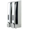 Euroshowers - Tall Double Liquid Dispenser - Chrome -Bathroom Accessories doubledispenserchromeverylarge