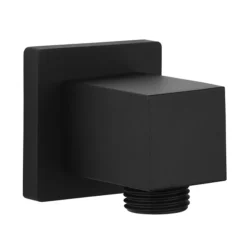 Arezzo Matt Black Square Elbow For Concealed Showers
