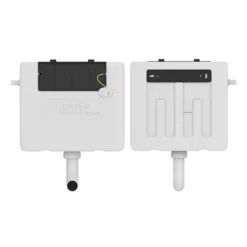 Cruze Dual Flush Concealed WC Cistern Incl. Large Matt Black Push Button Plate -Bathroom Accessories fac001 d2n