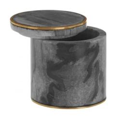 Toreno Grey Marble Brass Effect Storage Pot