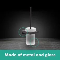 Hansgrohe AddStoris Matt Black Toilet Brush With Holder -Bathroom Accessories lifestyle tbh1 blk l