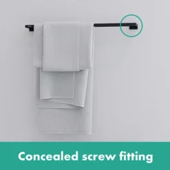 Hansgrohe AddStoris Matt Black Double Towel Rail -Bathroom Accessories matt black mb l