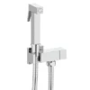 Milan Square Douche Shower Spray Kit With Bar Shut-Off Valve And Hose Chrome