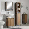 Milan Industrial Matt Black Framed Under Basin Cabinet - Wood Effect 2 Milan Industrial Matt Black Framed Under Basin Cabinet - Wood Effect -Bathroom Accessories mil351md4