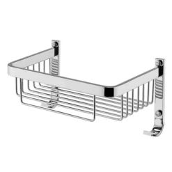 Milan Wall Mounted Wire Soap Basket With Hooks - 210 X 140mm - Chrome