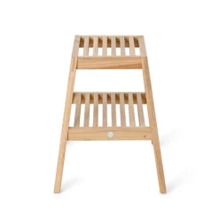 Natural Oak Slatted Bathroom Stool -Bathroom Accessories ostl d3