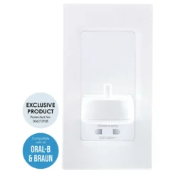 Proofvision Oral-B In Wall Electric Toothbrush Charger With Shaver Socket - White Plastic -Bathroom Accessories pv12p d1n