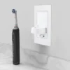 Proofvision Oral-B In Wall Electric Toothbrush Charger With Shaver Socket - White Plastic -Bathroom Accessories pv12p d3