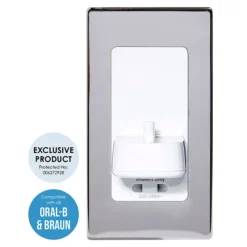 Proofvision Oral-B In Wall Electric Toothbrush Charger With Shaver Socket - Polished Steel 8 Proofvision Oral-B In Wall Electric Toothbrush Charger With Shaver Socket - Polished Steel -Bathroom Accessories pv12ps d1n