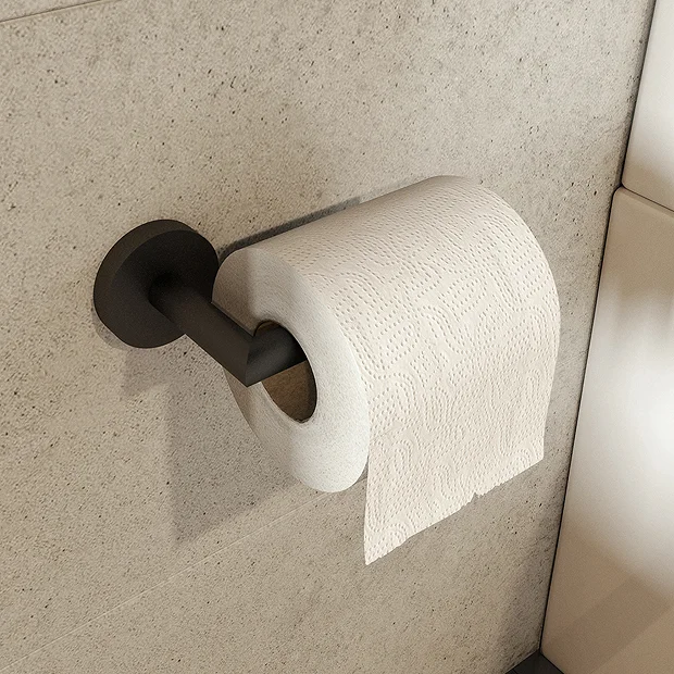 Croydex Black Epsom Flexi-Fix Toilet Roll Holder 5 Croydex Black Epsom Flexi-Fix Toilet Roll Holder - Image 3