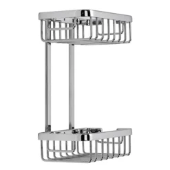Croydex Slimline Aluminium Two Tier Shower Basket -Bathroom Accessories qm786041ai1