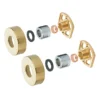 Arezzo Round Easy Fix Bar Shower Fixing Bracket Brushed Brass -Bathroom Accessories rdefkbb lrg