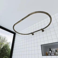 Chatsworth Traditional 1200 X 815mm Antique Brass Oval Shower Curtain Rail -Bathroom Accessories rg009ab l