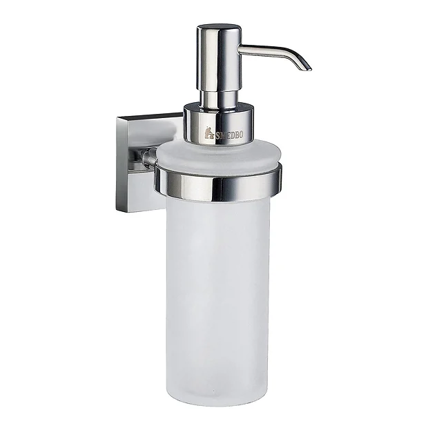 Smedbo House - Polished Chrome Holder With Frosted Glass Soap Dispenser 4 Smedbo House - Polished Chrome Holder With Frosted Glass Soap Dispenser - Image 2