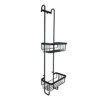 Roman Matt Black Double Hanging Shower Basket With Hooks -Bathroom Accessories rsb01b l
