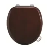 Burlington Bar Hinged Mahogany Toilet Seat With Lift Handles -Bathroom Accessories s12a51chr l