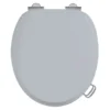 Burlington Soft Close Toilet Seat With Chrome Hinges And Handles - Classic Grey -Bathroom Accessories s46a51chr l