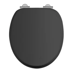 Burlington Soft Close Toilet Seat With Chrome Hinges - Matt Black