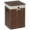 Saroma Square Bamboo Laundry Hamper - Dark Brown 2 Saroma Square Bamboo Laundry Hamper - Dark Brown -Bathroom Accessories sar02bro l