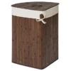 Saroma Corner Bamboo Laundry Hamper - Dark Brown -Bathroom Accessories sar03bro l