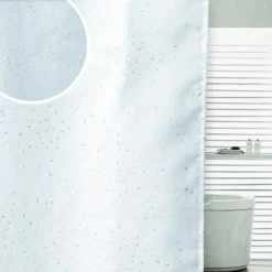 Sparkle Swirl W1800 X H1800mm Polyester Shower Curtain - White