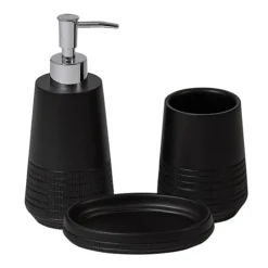 Strata Black 3-Piece Bathroom Accessory Set