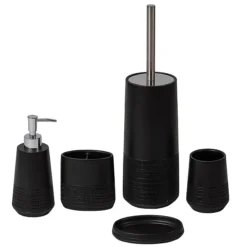 Strata Black 5-Piece Bathroom Accessory Set
