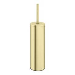 Arezzo Brushed Brass Toilet Brush + Holder