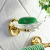 Smedbo Villa Glass Soap Dish & Holder - Polished Brass -Bathroom Accessories v242 d1