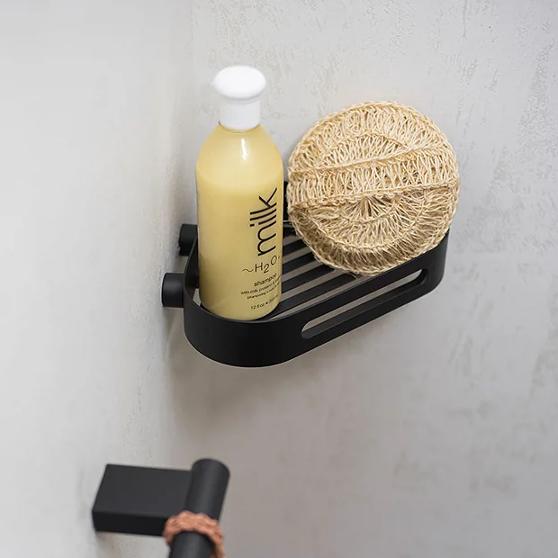 Venice Black Corner Shower Basket 3 Venice Black Corner Shower Basket