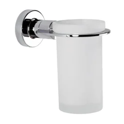 Venice Chrome Glass Tumbler & Holder