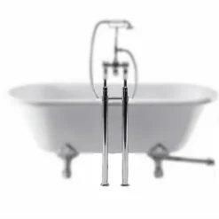 Burlington Gold Freestanding Bath Standpipes With Support Bar