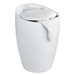 Wenko - Candy Laundry Bin & Bath Stool - White -Bathroom Accessories wenkocandylaundrybinbathstoolwhite20631100d1
