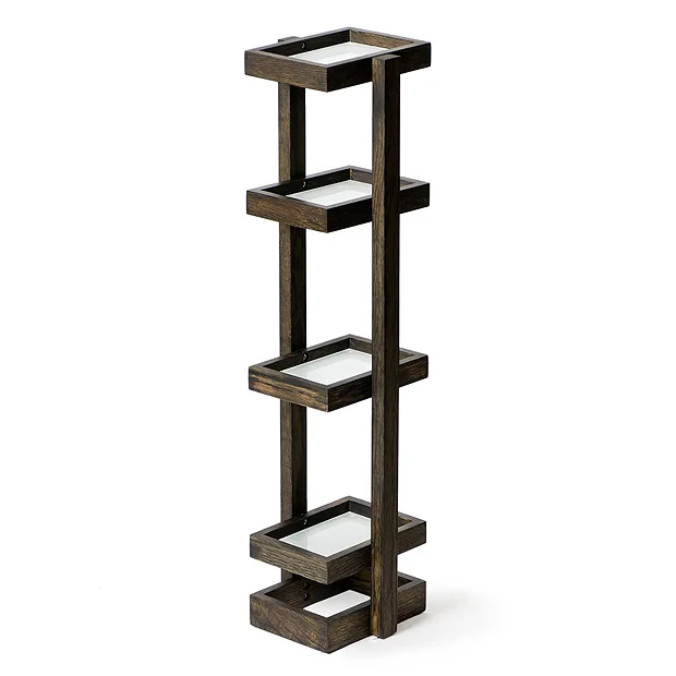 Wooden Freestanding Storage Shelves Dark Oak 5 Wooden Freestanding Storage Shelves Dark Oak - Image 3