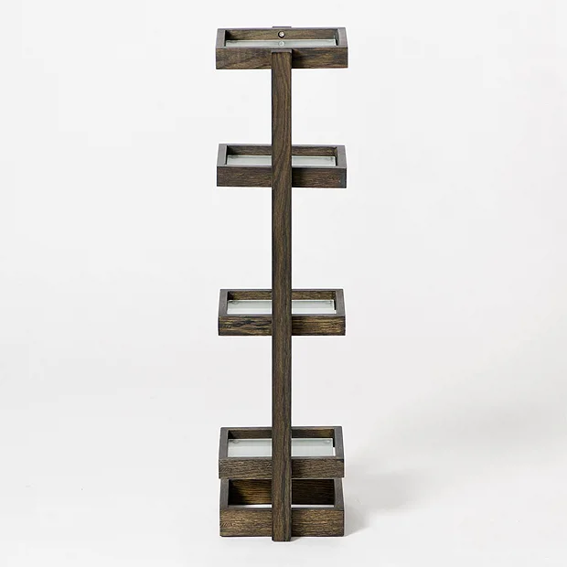 Wooden Freestanding Storage Shelves Dark Oak 7 Wooden Freestanding Storage Shelves Dark Oak - Image 5