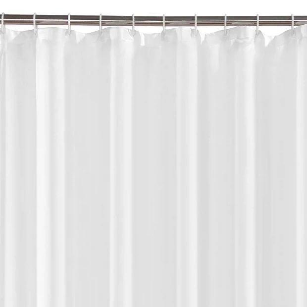 White W1800 X H1800mm Polyester Shower Curtain 5 White W1800 X H1800mm Polyester Shower Curtain - Image 3