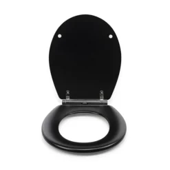 Croydex Lene Black Flexi-Fix Toilet Seat With Soft Close And Quick Release