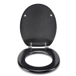 Croydex Flexi-Fix Black Quartz Effect Anti-Bacterial Toilet Seat 12 Croydex Flexi-Fix Black Quartz Effect Anti-Bacterial Toilet Seat -Bathroom Accessories wl601821hai3