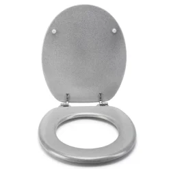 Croydex Flexi-Fix White Quartz Effect Anti-Bacterial Toilet Seat -Bathroom Accessories wl601822hai3